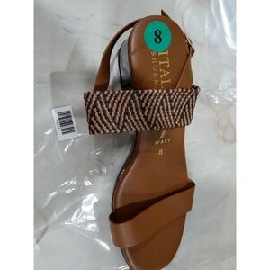 Italian Shoemakers Sandals Brown Cream 8